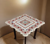 White Marble Coffee Table – Artistic Semi-Precious Stone Inlay, Handmade Indian Pietra Dura Art Unique Handicrafts IND